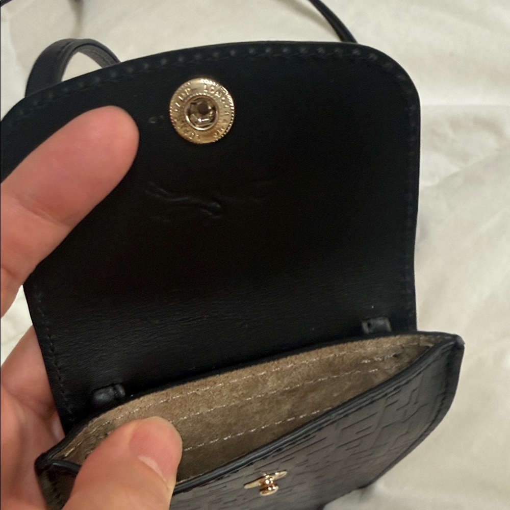 Longchamp Black Crossbody Phone Pouch - Picture 3 of 6